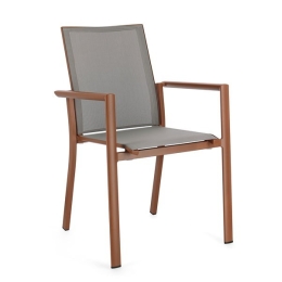 Sedie Da Esterno In Alluminio Con Braccioli Konnor Terracotta Bizzotto