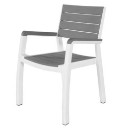 Sedia Da Esterno In Resina Con Braccioli Harmony Keter Bianco E Grigio