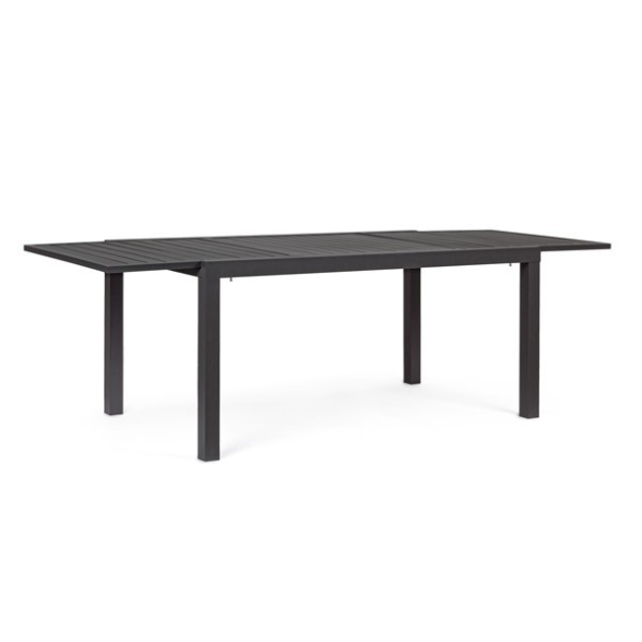 Set Da Pranzo Da Esterno Tavolo 90x160-240 + 8 Sedie Antracite