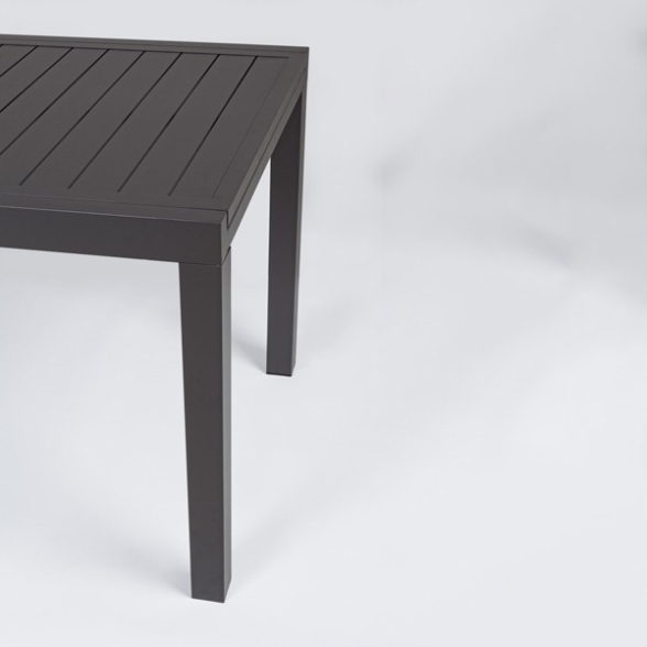 Set Da Pranzo Da Esterno Tavolo 90x160-240 + 8 Sedie Antracite