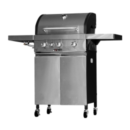 KeGrill Barbecue a gas in acciaio inox con pietra lavica 3 fuochi e piastra in ghisa