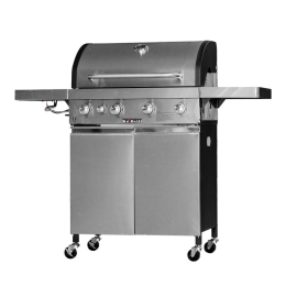 KeGrill Barbecue a gas in acciaio inox con pietra lavica 4 fuochi e piastra in ghisa