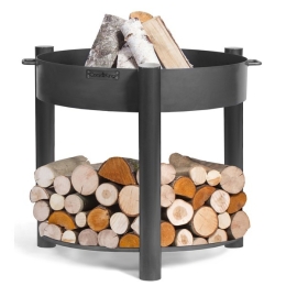 Braciere Artigianale In Ferro Con Porta Legna Montana 70 cm Cook King