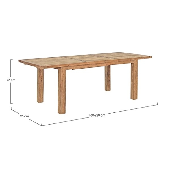 Tavolo Allungabile 160-220 In Legno Massello Rustico Bounty Bizzotto