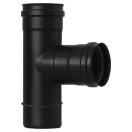 Raccordo a T nero in ghisa Ø 80 mm MF per stufa a pellet