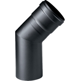 Gomito 45° nero in ghisa Ø 80 mm MF per stufa a pellet