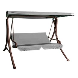 Dondolo Da Giardino 3 Posti 180x120xH165 Cm Moka Cuscini Tortora