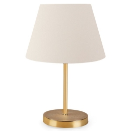Lampada Da Tavolo 22x37 Cm Design Moderno 60W Oro E Crema Abat Jour