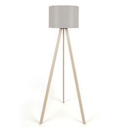 Lampada Treppiede Da Terra 38x140 Cm Design Moderno 60W Beige E Crema