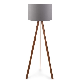Lampada Treppiede Da Terra 38x140 Cm Design Moderno 60W Marrone E Grigio