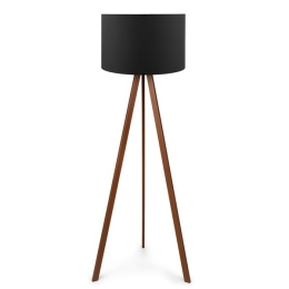 Lampada Treppiede Da Terra 38x140 Cm Design Moderno 60W Marrone E Nero