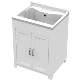 Lavatoio bianco 60 x 50 resina antiacido lavapanni con vasca Mongardi