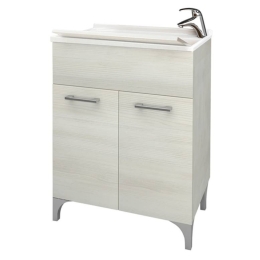 Lavatoio bianco 60 x 50 cm x altezza 84 cm con vasca e tavoletta