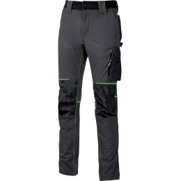 Pantalone Da Lavoro Stretch Idrorepellente Atom U-Power Grigio E Verde