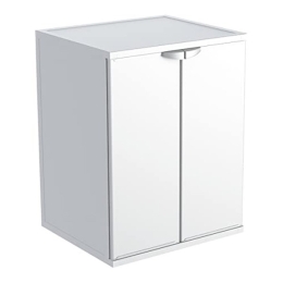 Mobile Coprilavatrice Esterno In Resina PVC Bianco 2 Ante 69x65x88 Cm