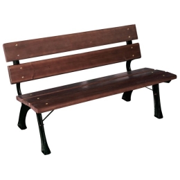 Panca Da Giardino In Doghe Di Legno E Ghisa Senza Braccioli 122 Cm
