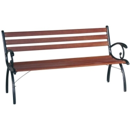 Panca Da Giardino In Ghisa E Doghe In Legno Naturale 126x50xh68 Cm