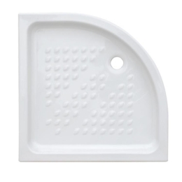 Piatto doccia semicircolare 80 x 80 cm H 10 cm porcellana antiscivolo bianco