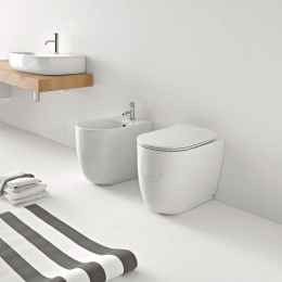 Sanitari Filo Muro WC + Bidet + Sedile Nolita 55 NORIM Kerasan Bianchi