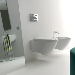 Sanitari Sospesi WC + Bidet + Sedile Aquatech NORIM Kerasan Senza Brida