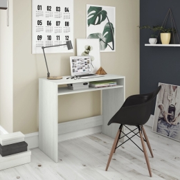 Scrivania Bianca Da Studio Effetto Legno Design Moderno 79x43xH78 Cm