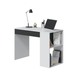 Scrivania Con Cassetto E Ripiani Laterali 101x50x73 Reversibile Bianca