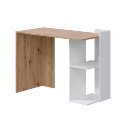 Scrivania Reversibile 100x52x78 Con Ripiani Rovere E Bianco Kenia