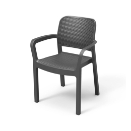 Sedia Da Giardino Impilabile Con Braccioli Bella Keter Graphite