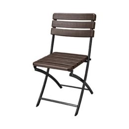 Sedia Pieghevole Da Esterno In Acciaio Effetto Legno 55x46x81 Marrone