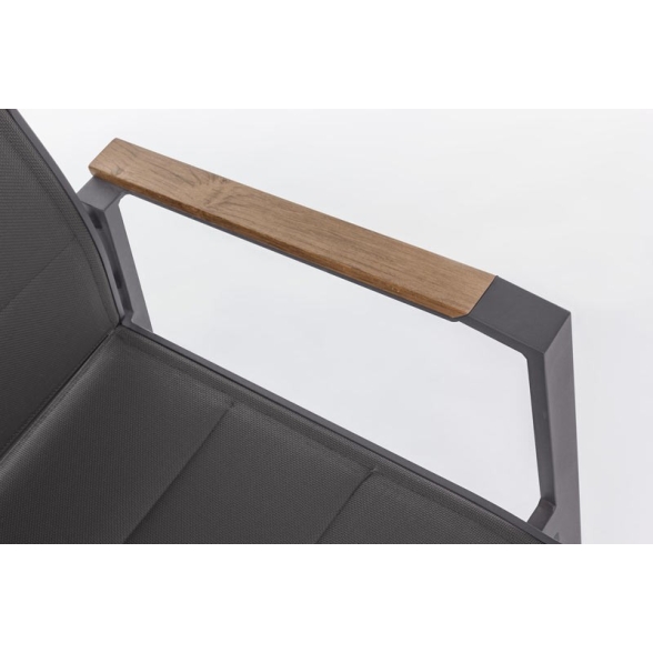 Sedie da pranzo con braccioli per giardino in alluminio imbottite Kubik
