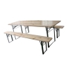 Set Birreria Pieghevole 200x60 Cm Tavolo E Panche In Legno Trattato