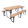 Set Birreria Pieghevole 220x70 Cm Tavolo E Panche In Legno 3 Gambe