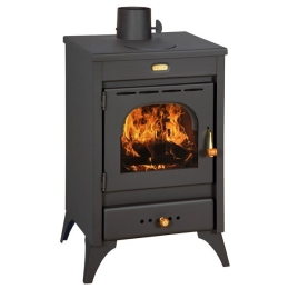 Stufa A Legna 12 kW Con Piastra Di Cottura In Ghisa Kir Antracite