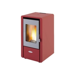 Stufa a pellet ad aria 6.15 kW King 60 bordeaux per ambienti fino a 55 mq