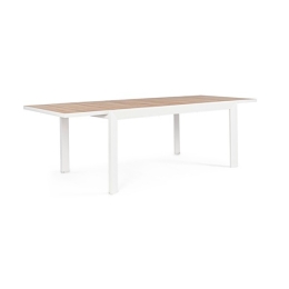 Tavolo Allungabile Da Esterno In Alluminio Bianco 100x160-240 Cm Belmar Bizzotto