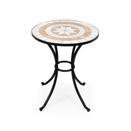 Tavolo Bistrot Tondo 60 Cm Piano In Mosaico E Acciaio Da Esterno Dalì