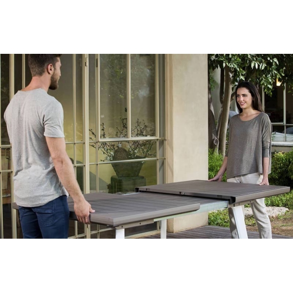 Tavolo Da Esterno Allungabile A 240 Cm In Resina Harmony Keter Cappuccino