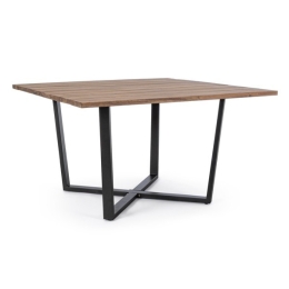 Tavolo quadrato da esterno 130x130 cm piano in legno Helsinki Bizzotto