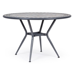 Tavolo rotondo in ferro con mosaico in ceramica Ø 120 cm Berkley