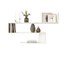 Mensola A Parete Design Moderno 120x145x71 Bianca Wave