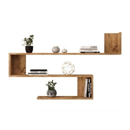Mensola A Parete Design Moderno 120x145x71 Effetto Legno Rovere Wave