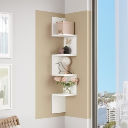 Mensola Angolare Libreria Sospesa 22x22x117 Bianca Kos