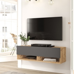 Mobile Tv Sospeso 100x32x30 Rovere E Antracite Evolution