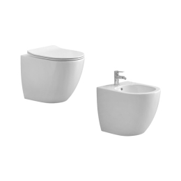 Sanitari Filomuro Rimless Vaso Bidet E Copriwater Line Karag Bianco