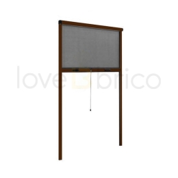 Zanzariera Per Finestra Verticale Riducibile 60x150 Marrone Sangiorgio