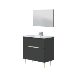Mobile Bagno Da Terra 80 Cm Denver Rovere/Antracite