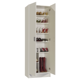 Armadio Multiuso 2 Ante 5 Ripiani 59x37x180 Bianco