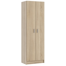 Armadio Multiuso 2 Ante 5 Ripiani 59x37x180 Rovere