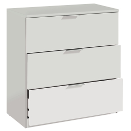 Kit Cassettiera Moderna 3 Cassetti 77x38x80 Cm Bianca