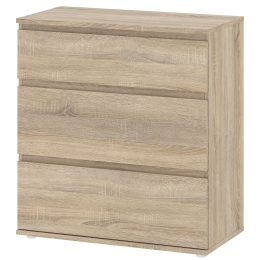Kit Cassettiera 3 Cassetti Rovere 77x40x84 Nova Effetto Legno